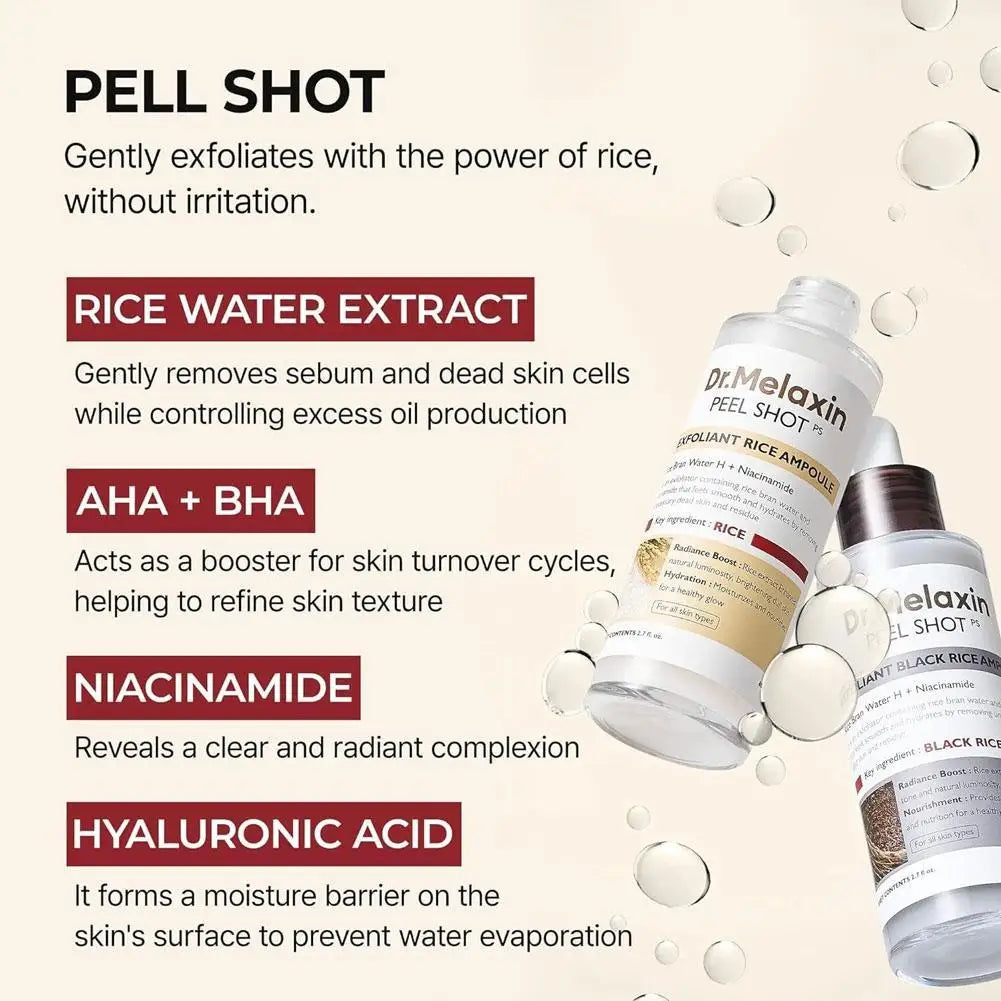 Dr. Melaxin Rice Peel Serum White + Black & Gift